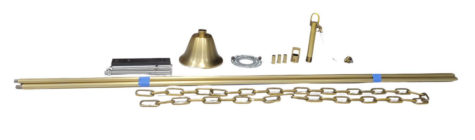 Complete Brass Light Mounting Kit – Chain, Rods, and Canopy Hardware