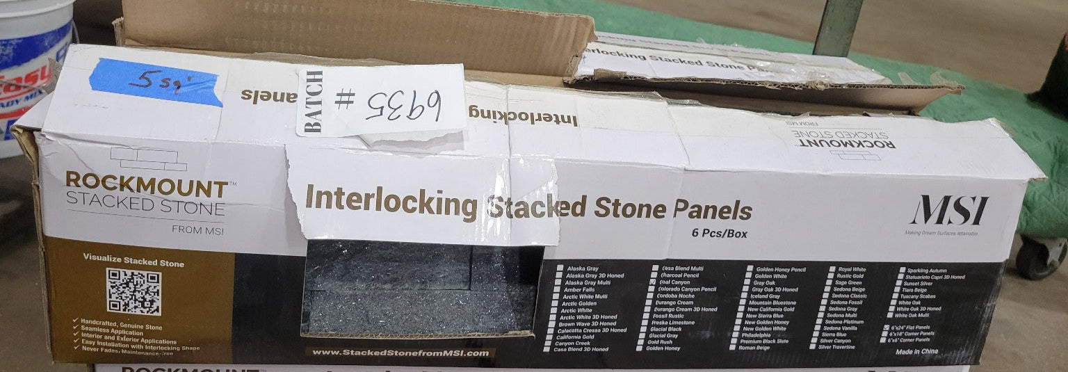 MSI Rockmount Interlocking Stacked Stone Panels – Coal Canyon, 5 Sq Ft