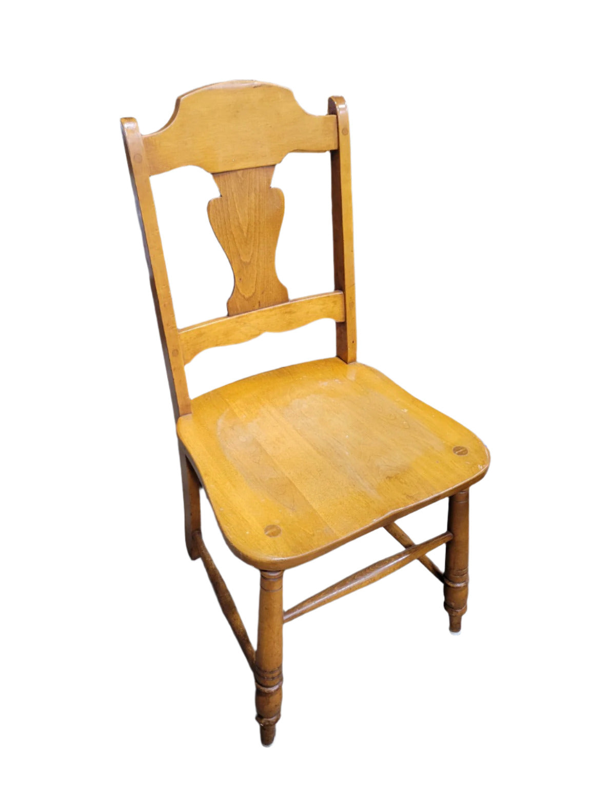 Vintage Drop-Leaf Dining Table with Two Spindle-Back Chairs – Maple Finish