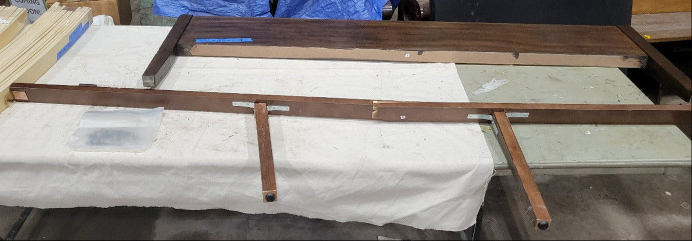 Rustic Arched Wood Headboard with Slats and Hardware – Full/Queen Size