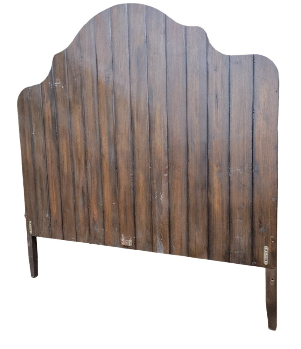 Rustic Arched Wood Headboard with Slats and Hardware – Full/Queen Size
