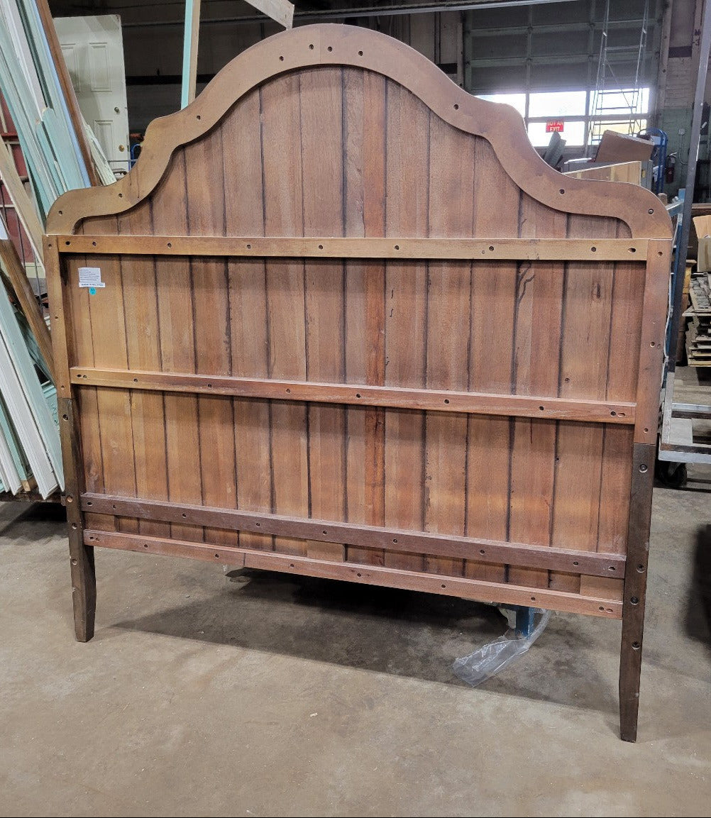 Rustic Arched Wood Headboard with Slats and Hardware – Full/Queen Size