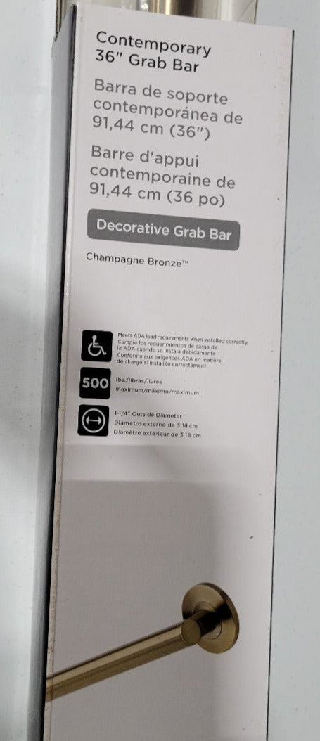 Delta 36" Contemporary Grab Bar – Champagne Bronze Finish