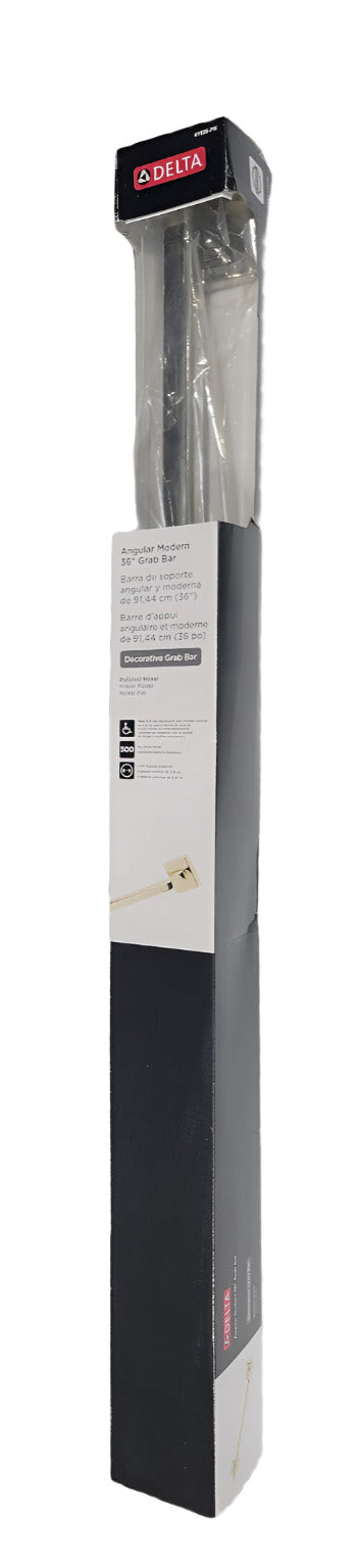 Delta 36" Angular Modern Grab Bar – Polished Nickel