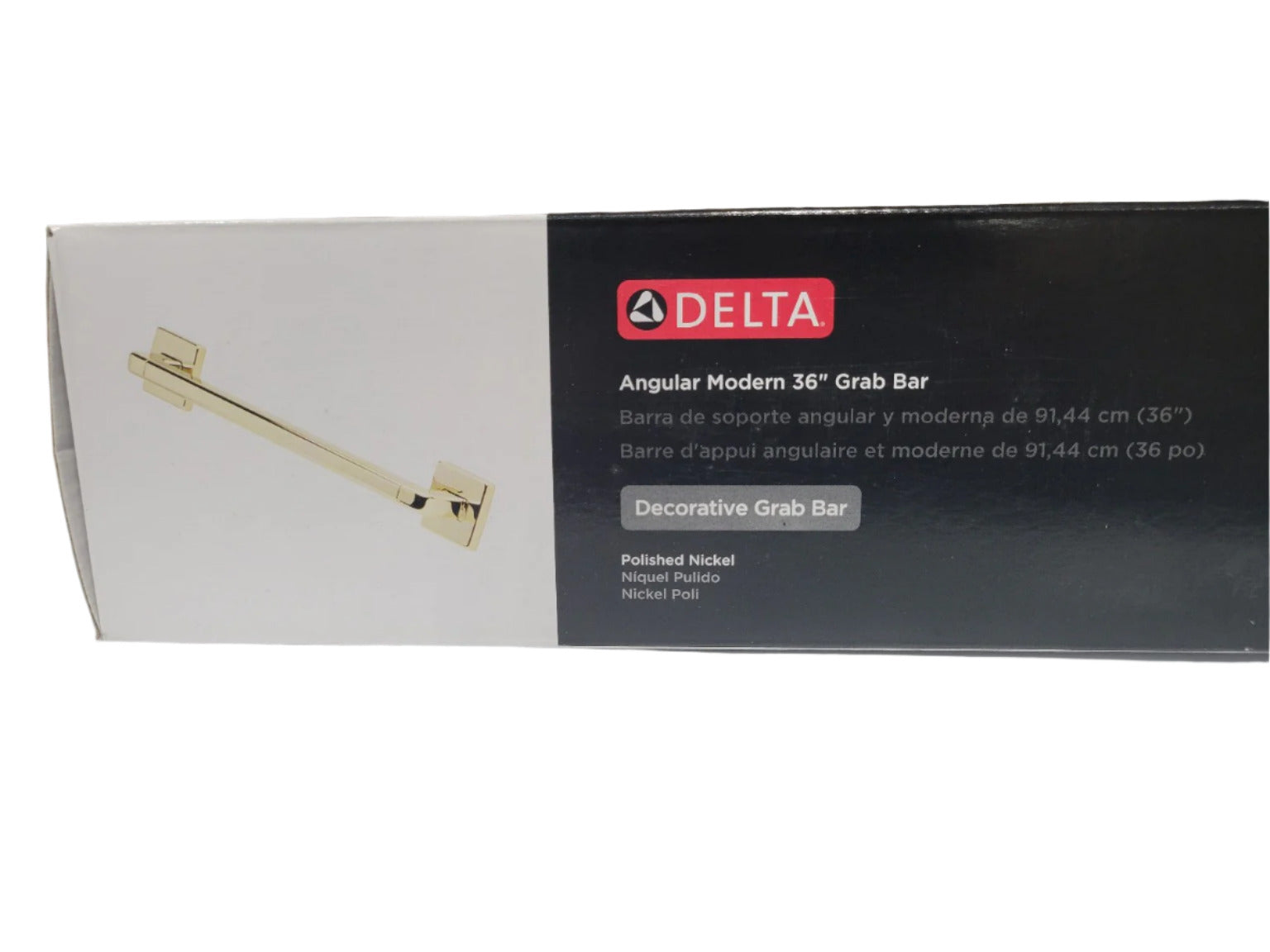 Delta 36" Angular Modern Grab Bar – Polished Nickel