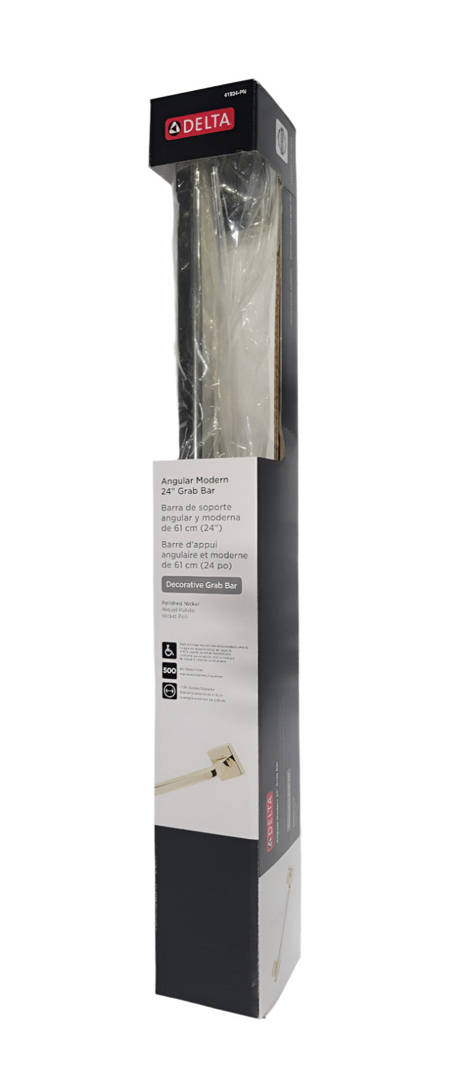 Delta 24" Angular Modern Grab Bar – Polished Nickel