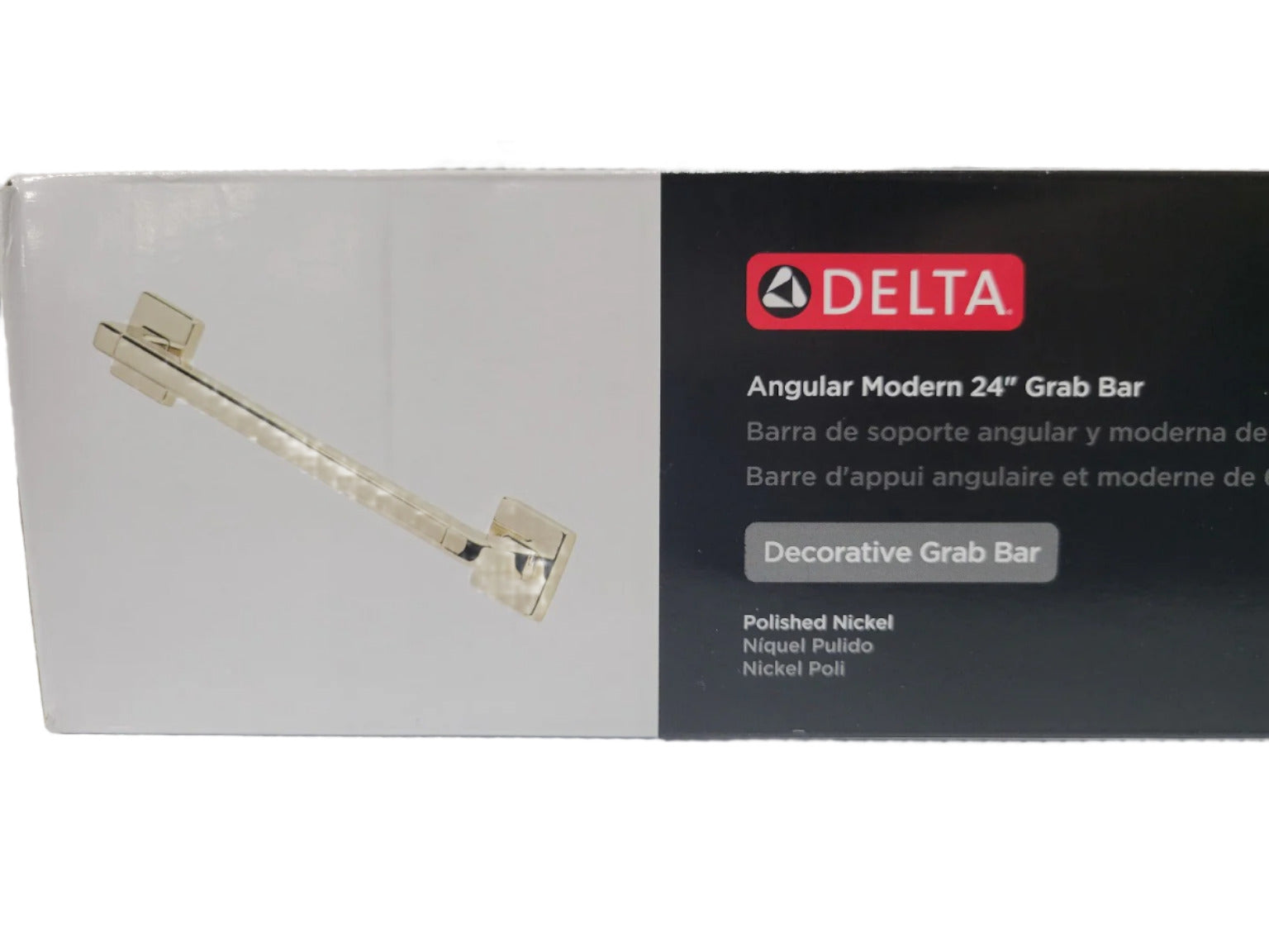 Delta 24" Angular Modern Grab Bar – Polished Nickel