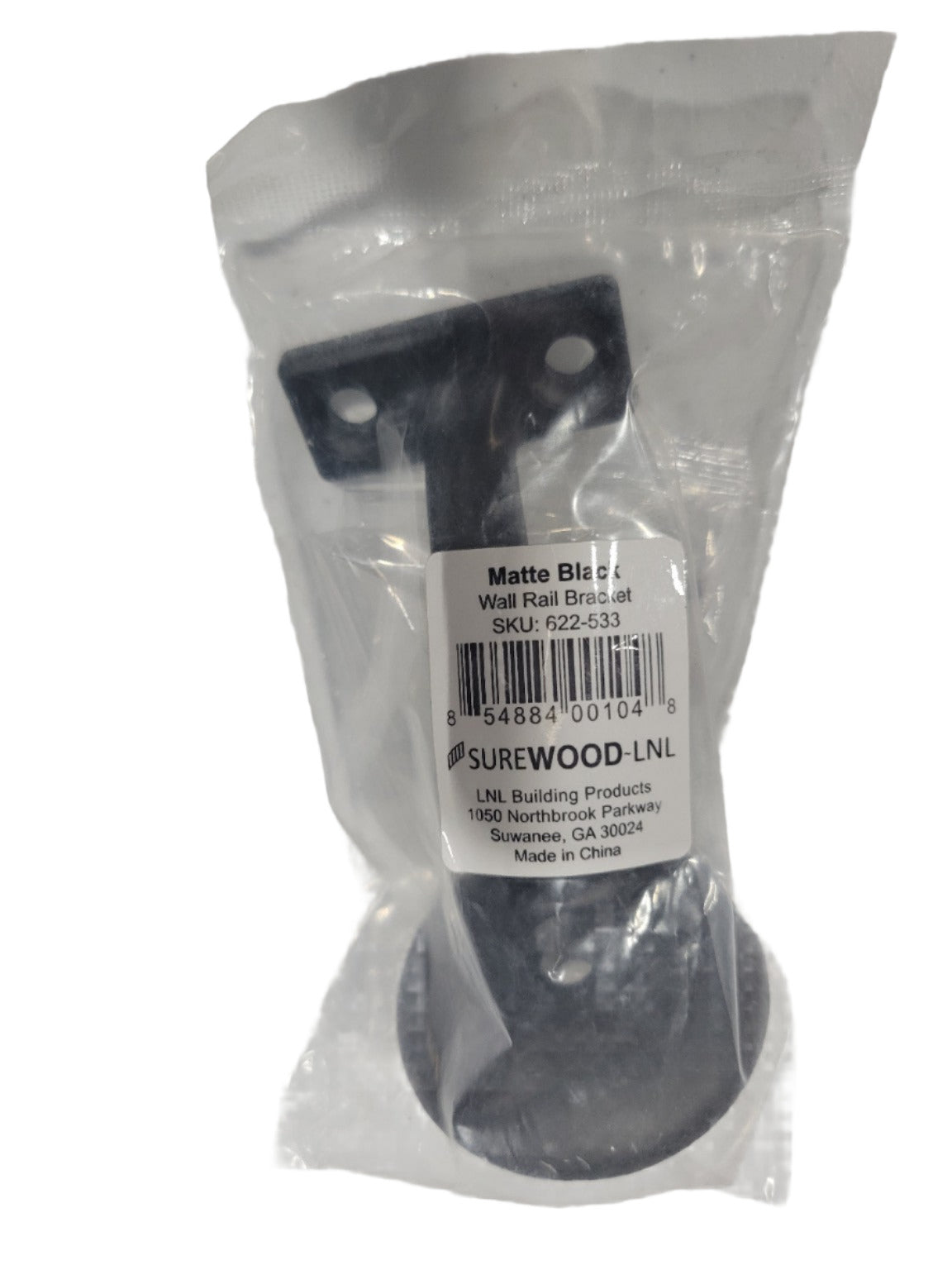 Surewood Matte Black Wall Rail Bracket