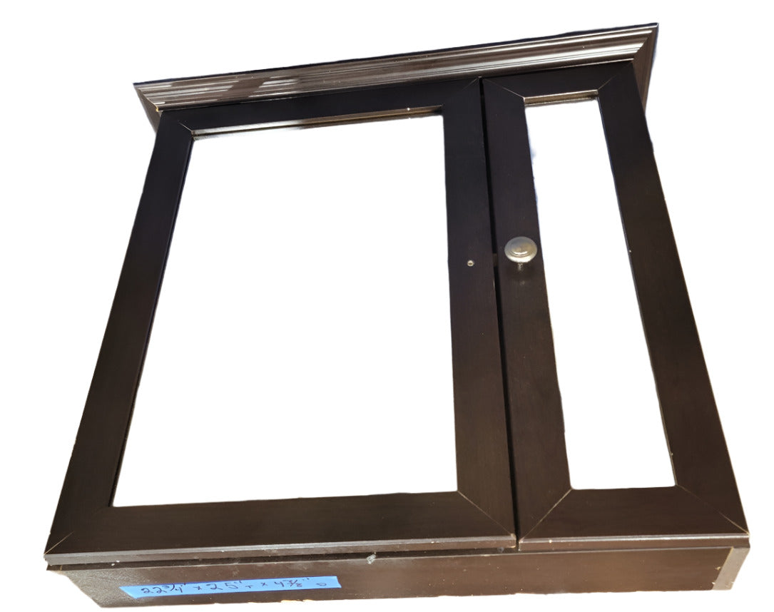 Contemporary Double-Door Wall Cabinet Frame – Espresso Finish (Missing 1 Knob)
