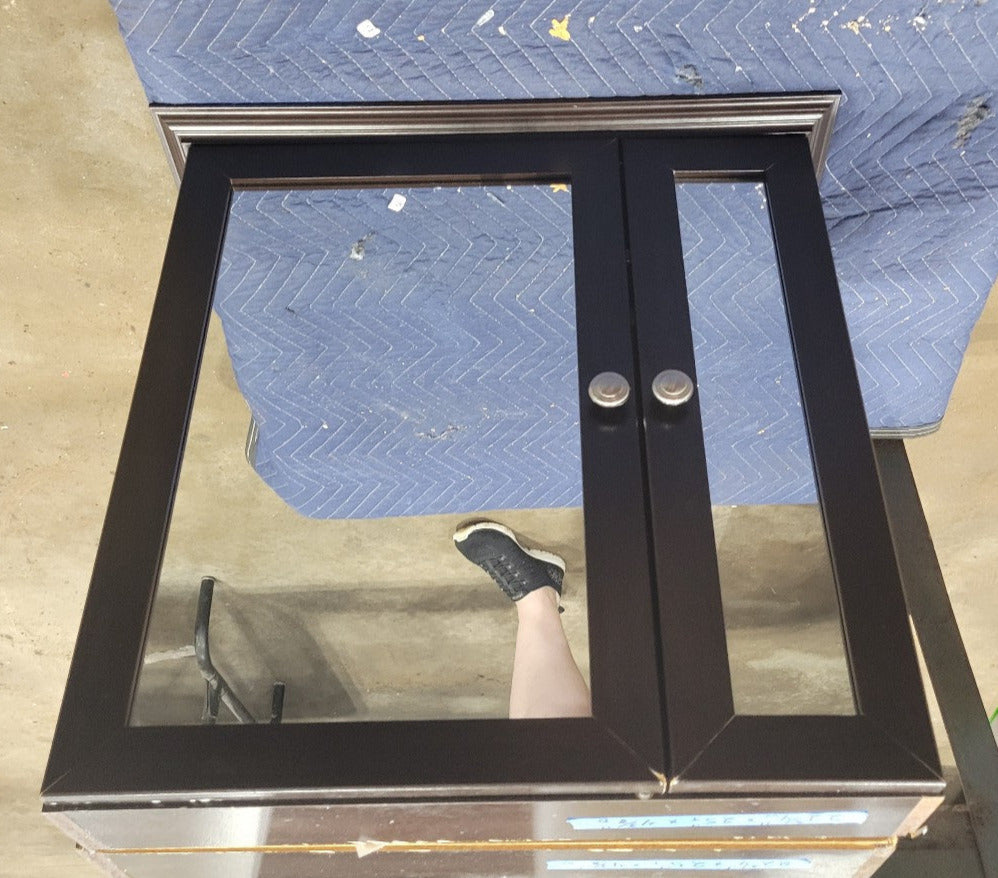 Contemporary Espresso Double-Door Mirrored Medicine Cabinet