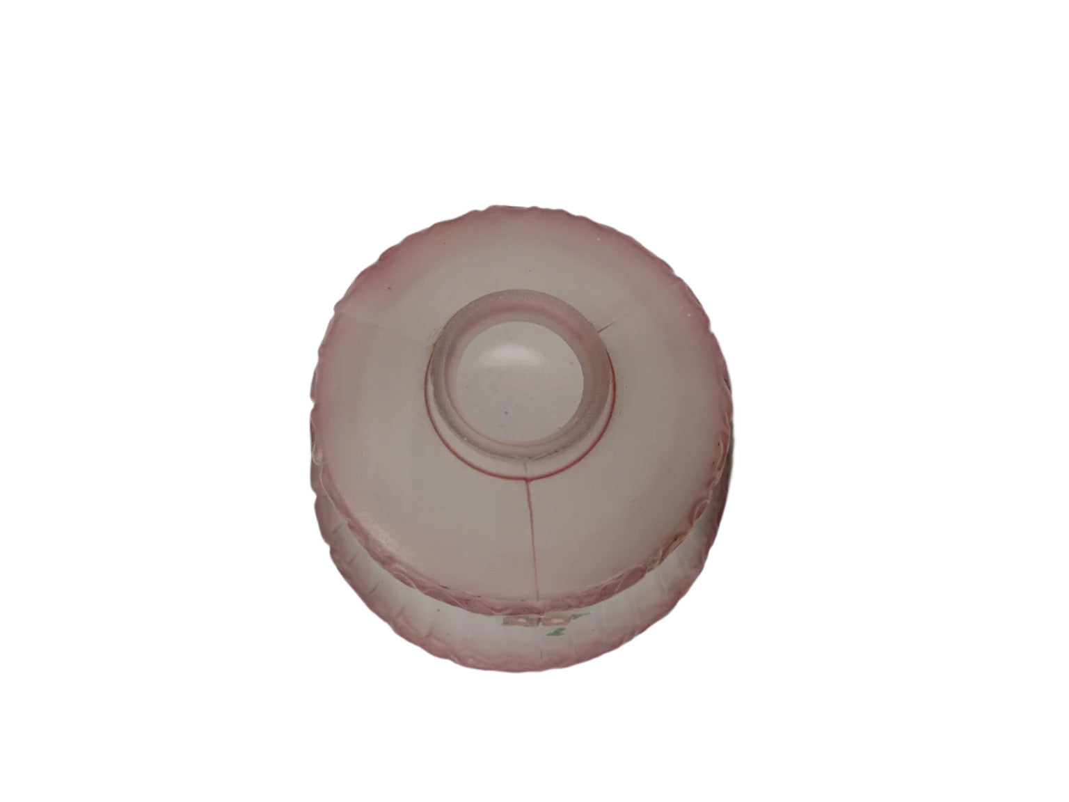 Antique Pink Satin Glass Shade with Floral Garlands – 7 ¼" Diameter x 5" Tall