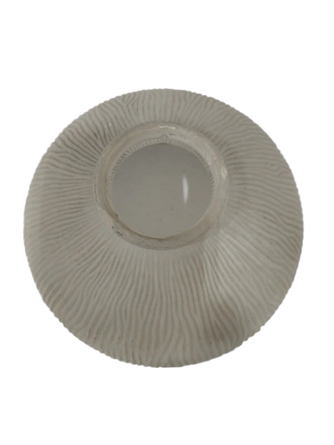 Embossed Satin Glass Dome Shade with Blue Floral Band – 6 ¾" Diameter x 5 ½" Tall