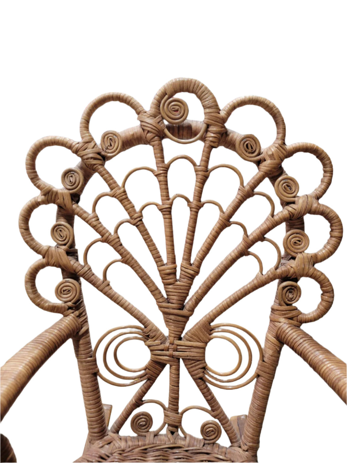 Vintage Wicker Peacock Rocking Chair – Child Size