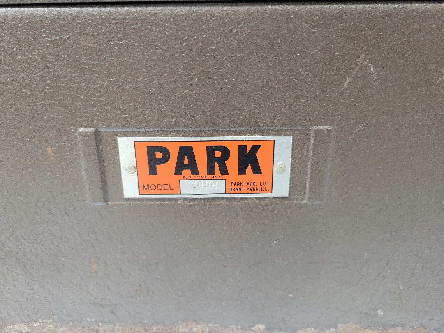 Mid-Century PARK Model 200H Steel Toolbox with Vintage Tools – 20 ¼" W