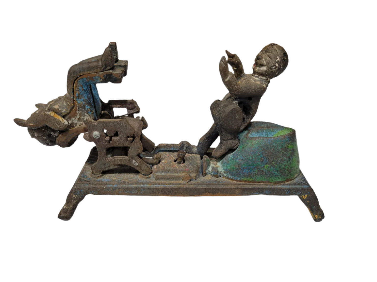 Antique Cast Iron Mechanical Penny Bank – “Tammany Hall” Style Dentist Scene (c.1890s)