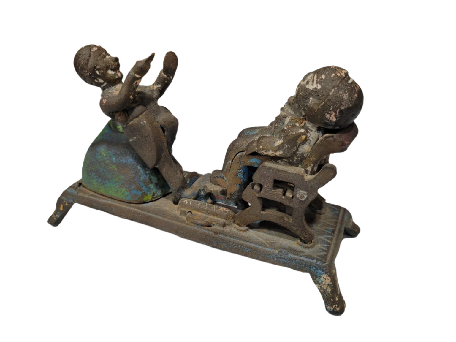 Antique Cast Iron Mechanical Penny Bank – “Tammany Hall” Style Dentist Scene (c.1890s)