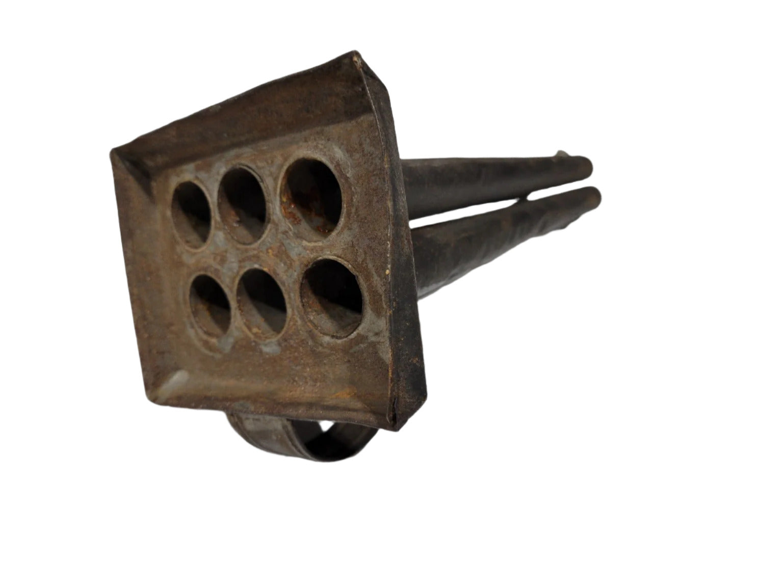 Antique Cast Iron Taper Candle Mold – 6-Tube, 10 ½" Long