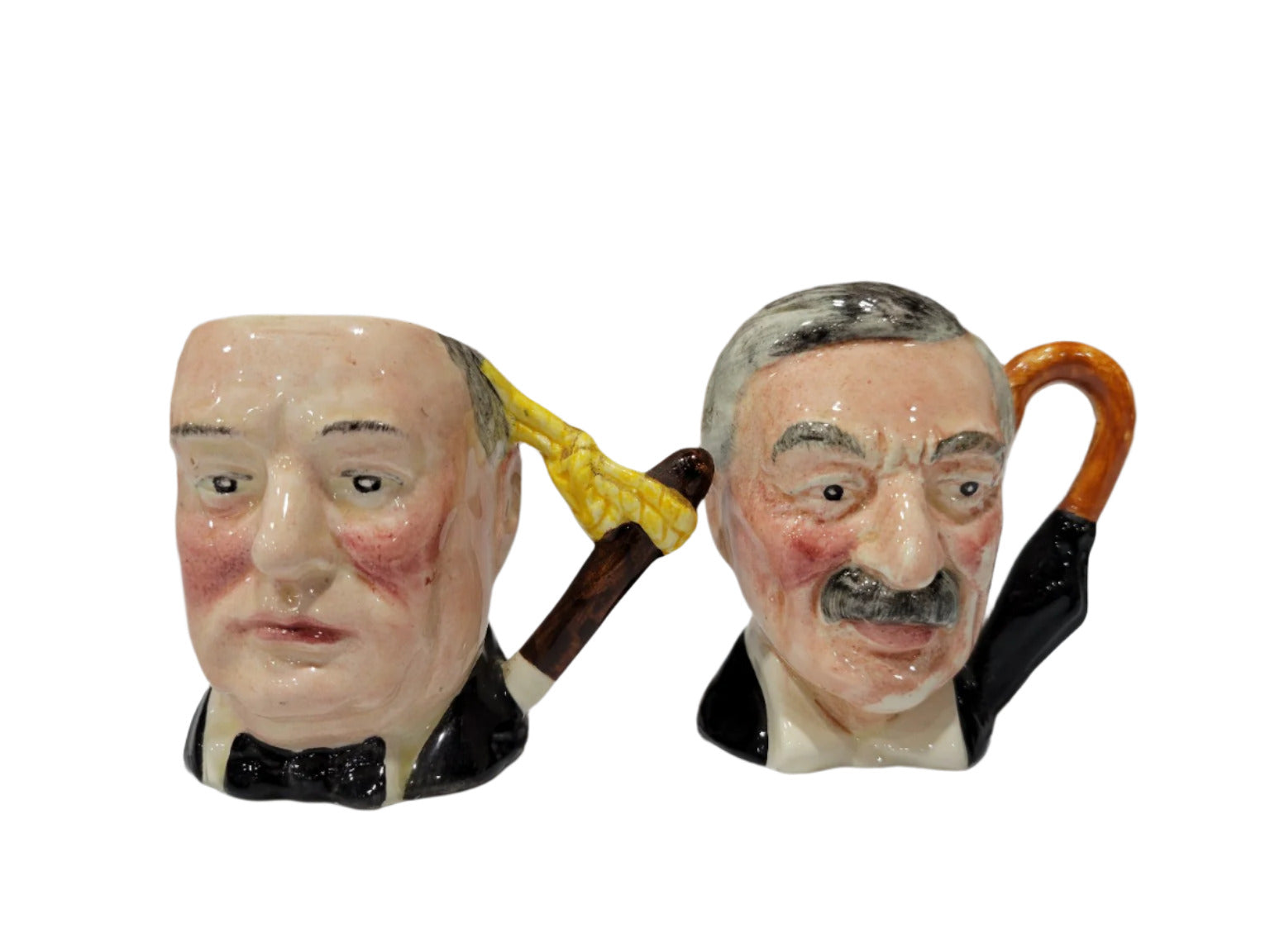 Lancaster & Sandland Character Mugs – Churchill & Chamberlain – 3" Tall