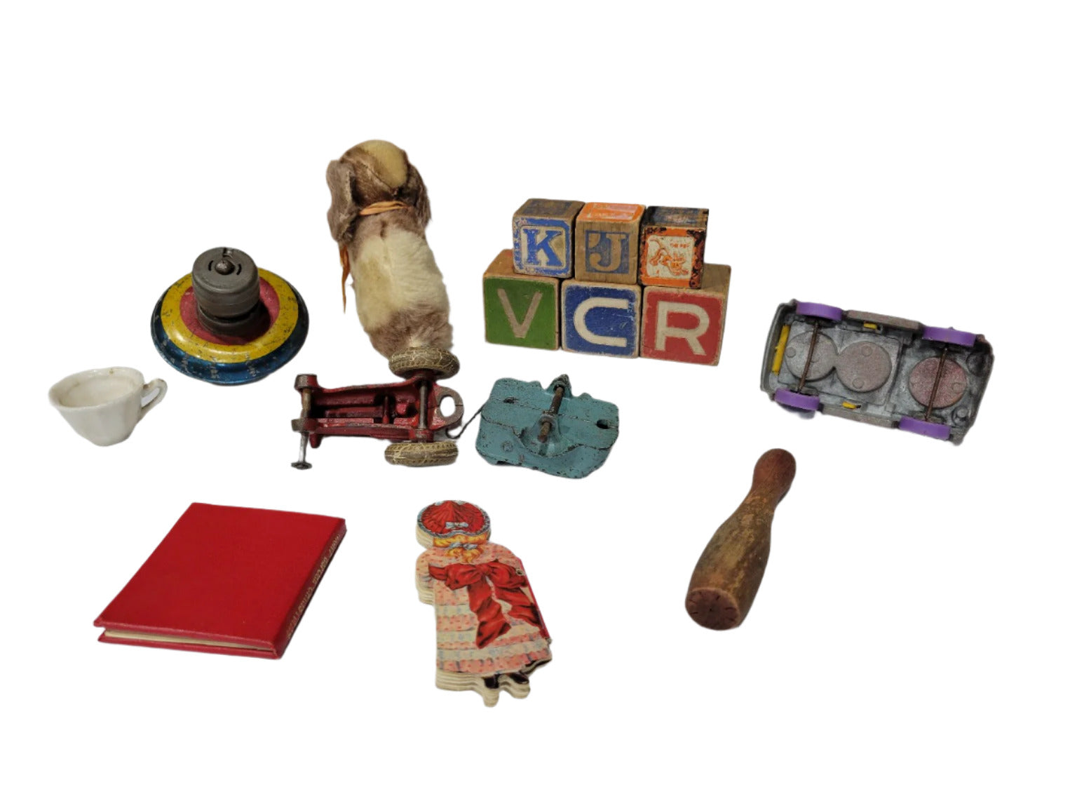 Vintage Toy Lot – Mid-Century & Earlier Mixed Materials (Set of 15)