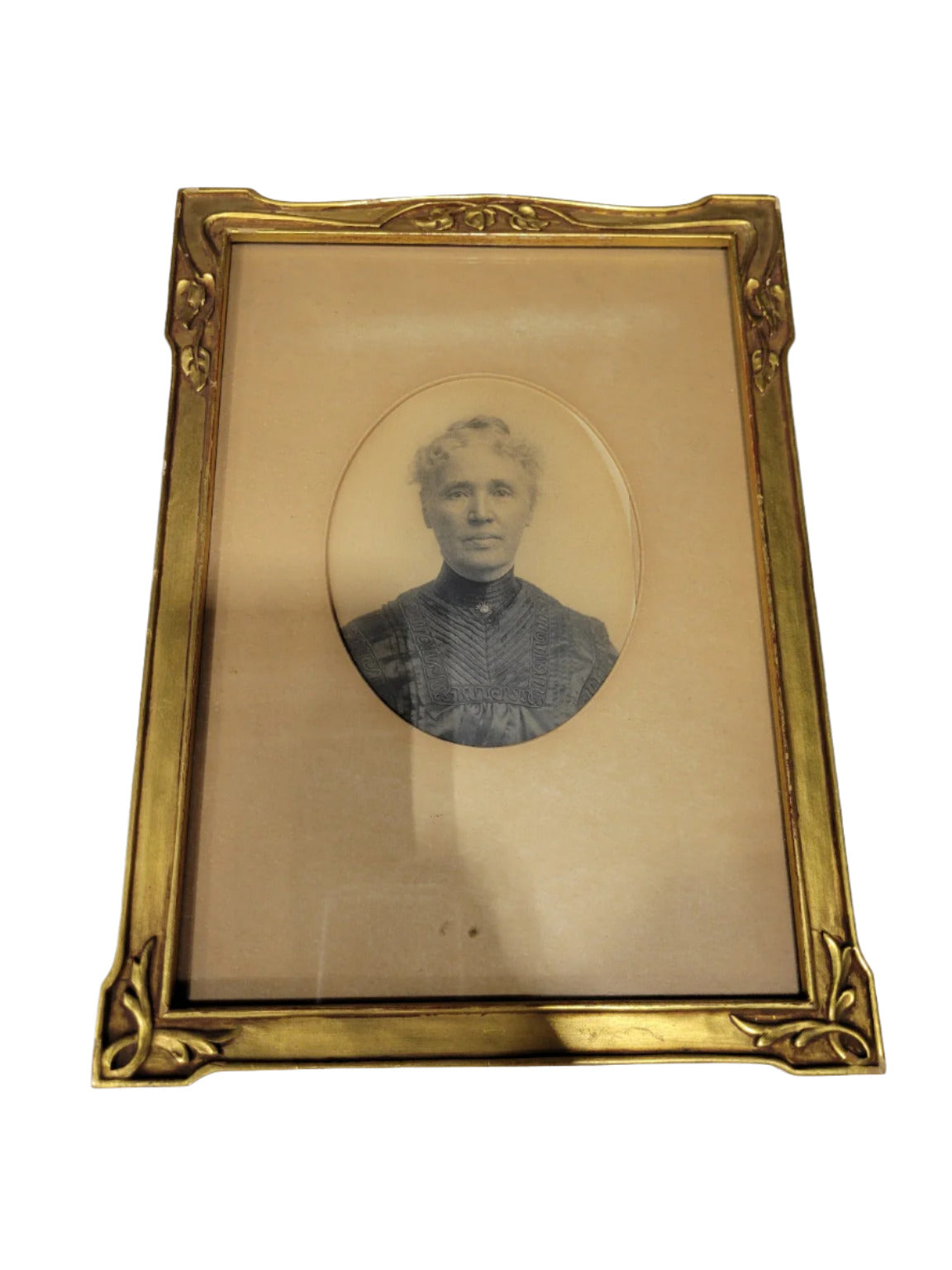 Antique Gilded Art Nouveau Frame with Portrait of Melissa Stewart