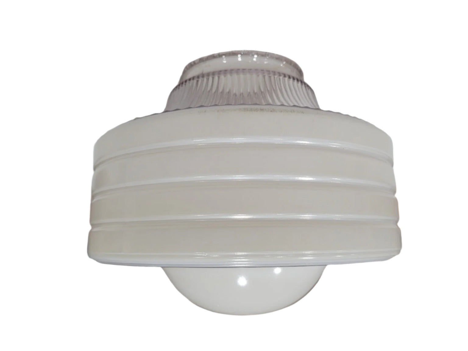 Art Deco Ribbed Glass Ceiling Light Shade – 11" x 8"