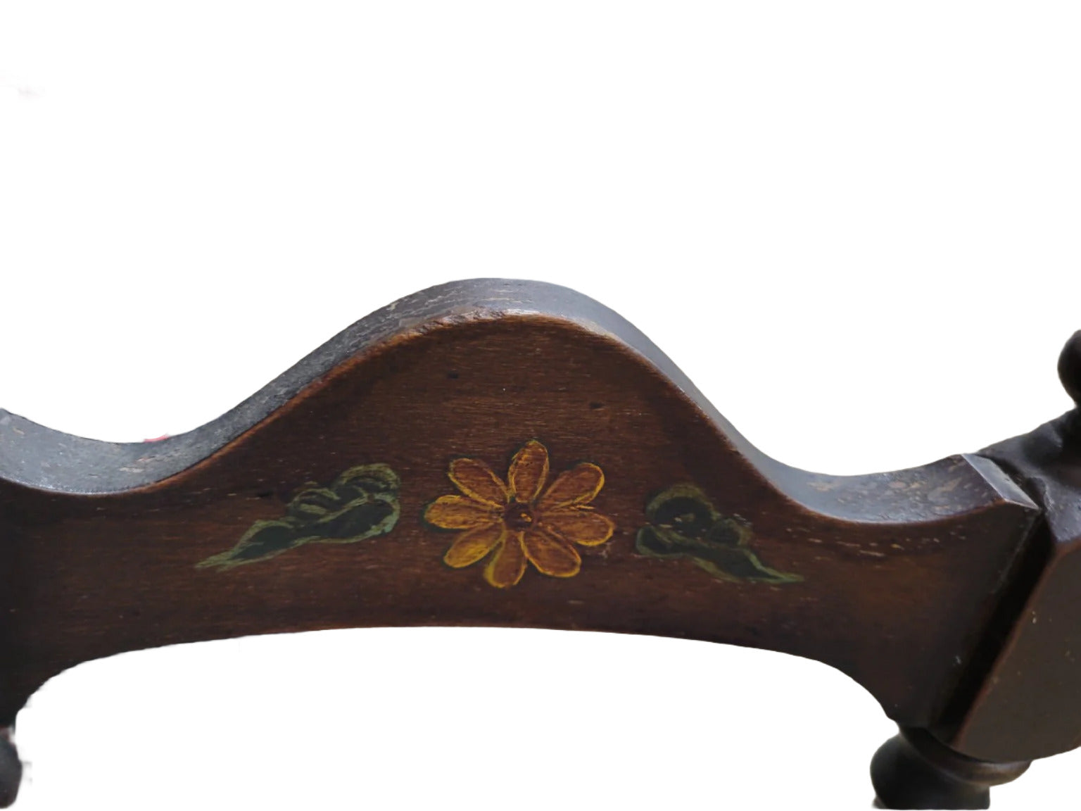 Vintage Hand-Painted Wood Chair with Turned Legs