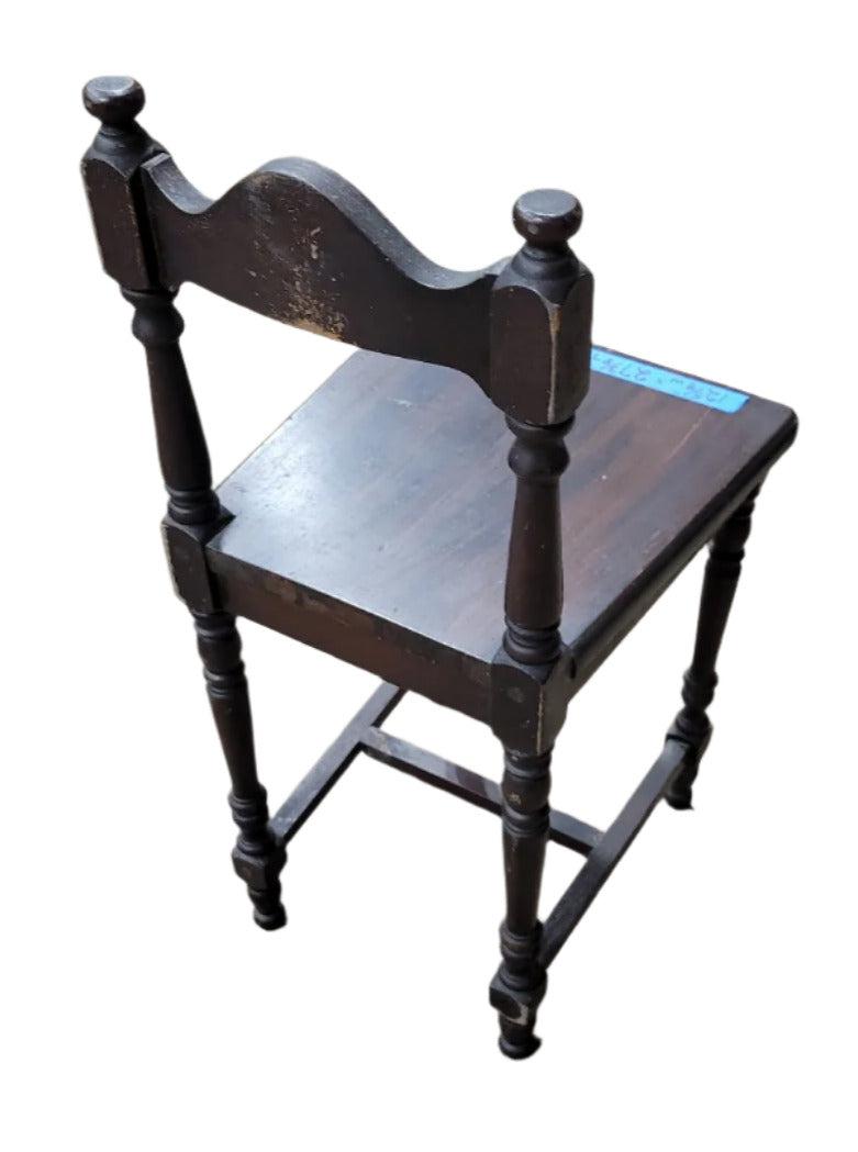 Vintage Hand-Painted Wood Chair with Turned Legs