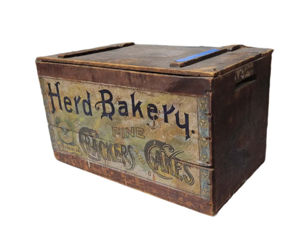 Antique Herd Bakery Wooden Crate with Label – Allegheny, PA