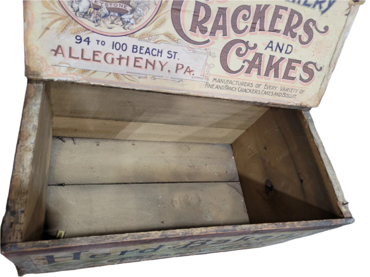 Antique Herd Bakery Wooden Crate with Label – Allegheny, PA