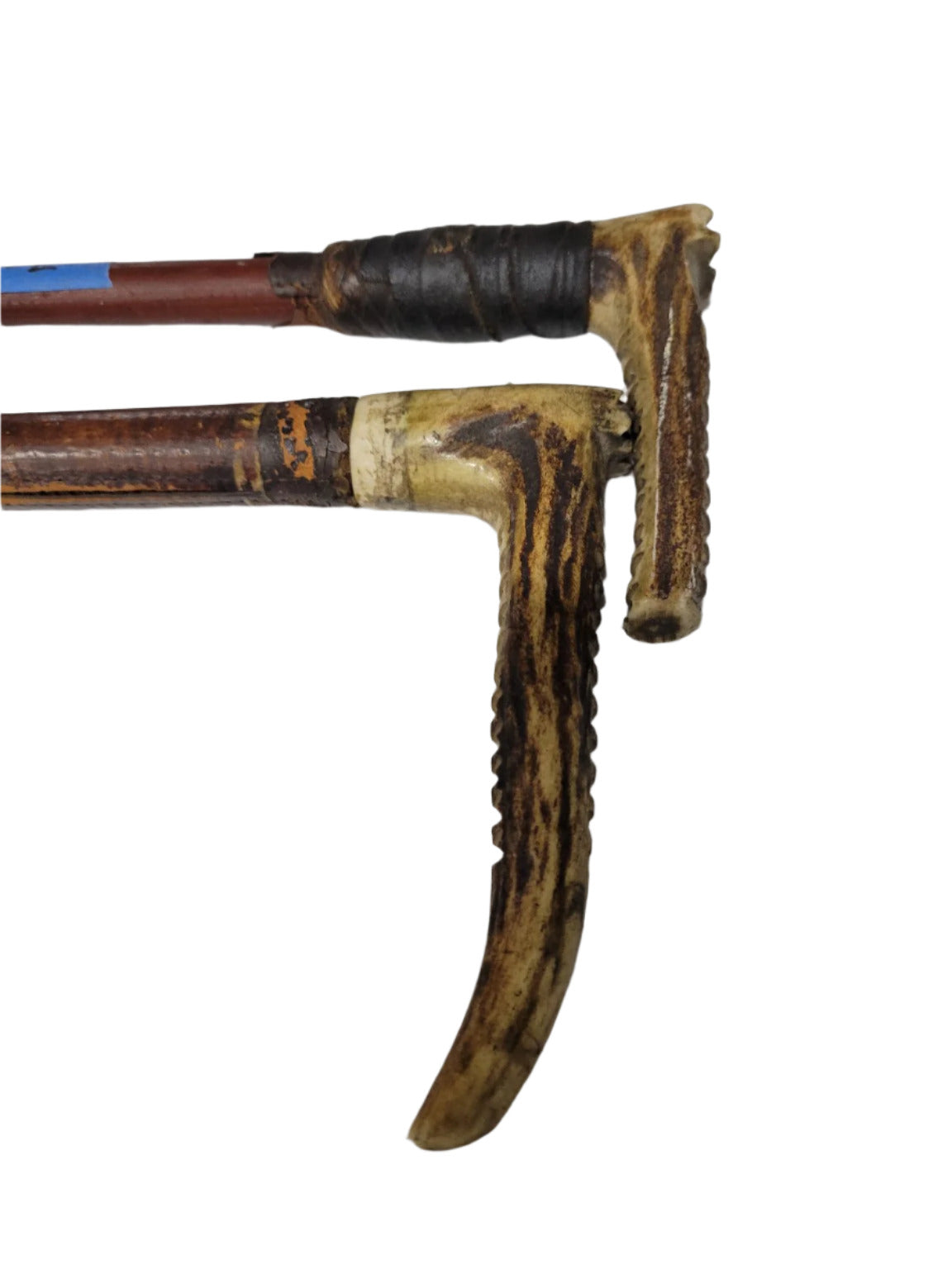 Pair of Antique Riding Crops with Stag Horn Handles – 28 ½"