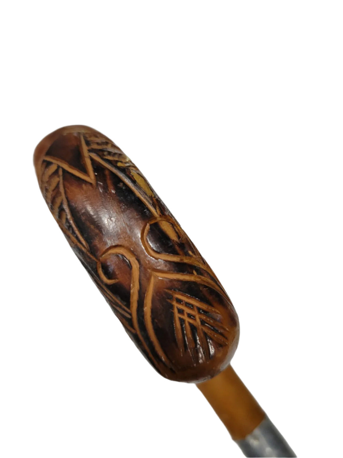 Carved Crook Handle Walking Stick – 36 ¼" L