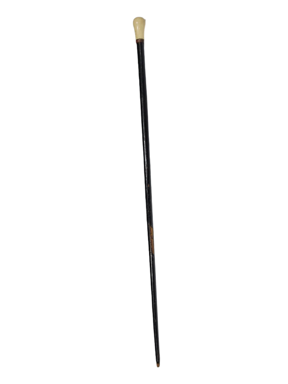 Black Formal Walking Cane with Bone Handle – 35 ¾" L