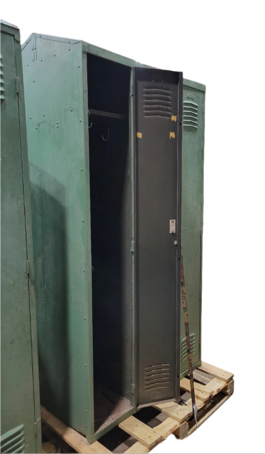 Vintage Industrial Green Steel Locker – Triple Unit