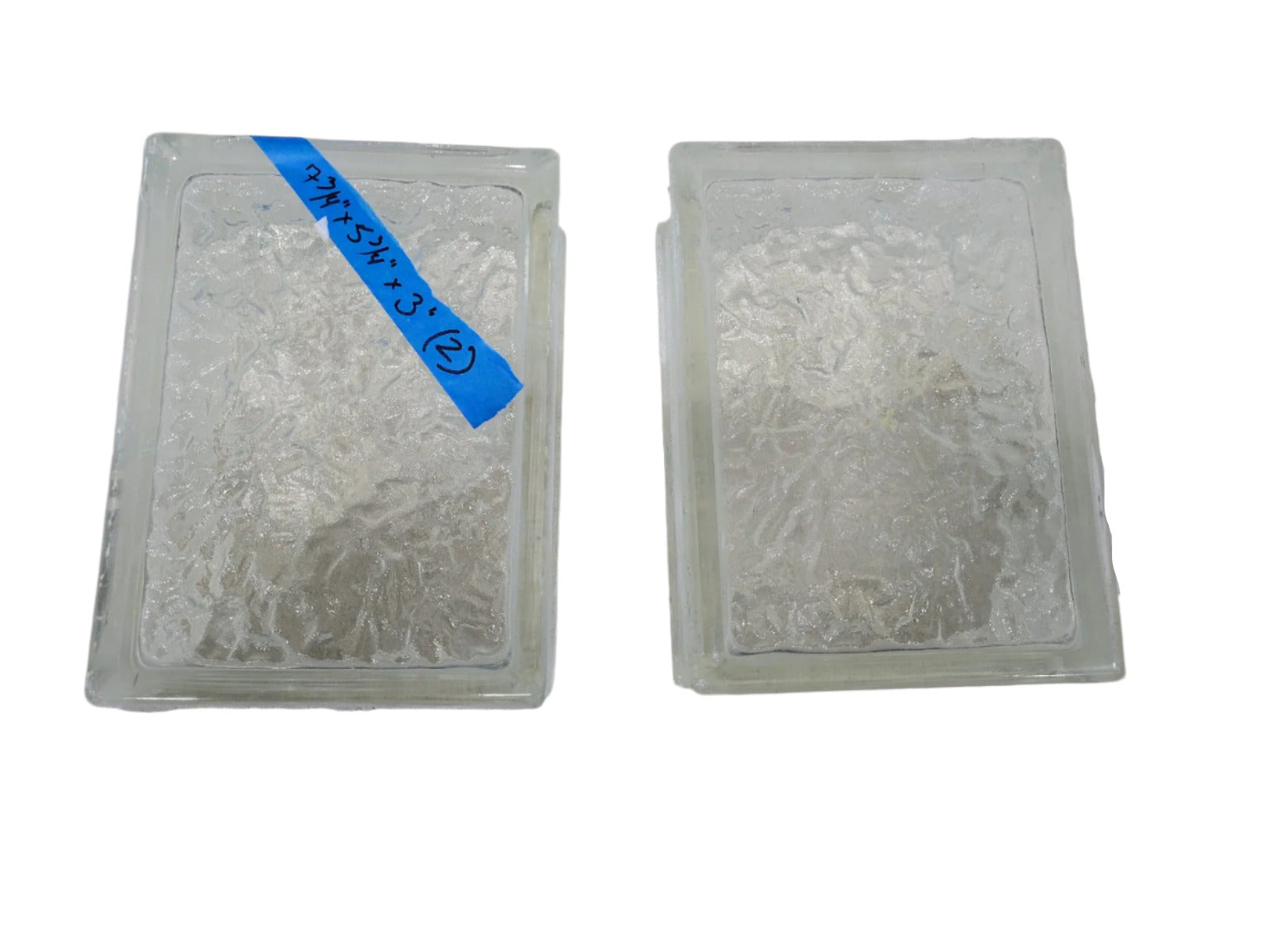 Set of Vintage Glass Blocks – Textured 7 ¾" x 5 ¾" x 3"