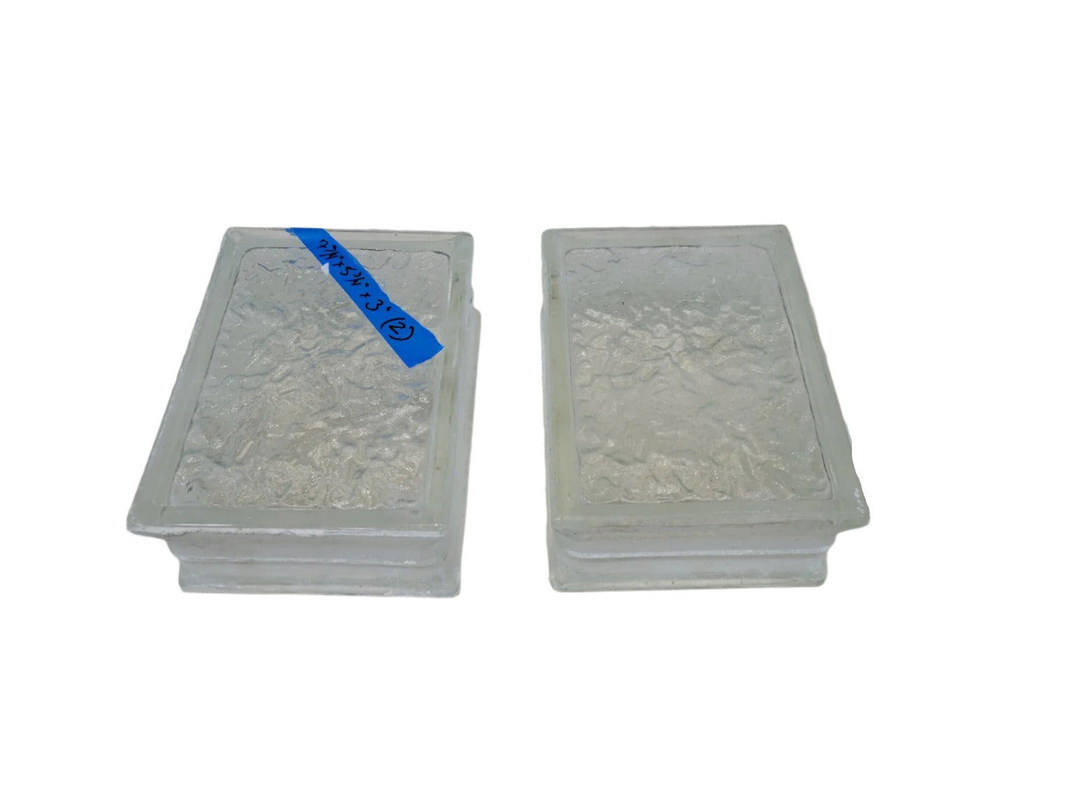 Set of Vintage Glass Blocks – Textured 7 ¾" x 5 ¾" x 3"