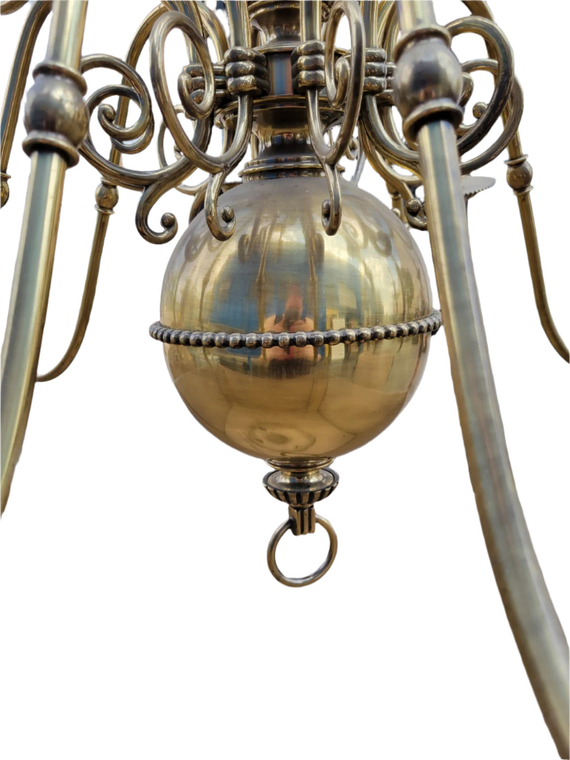 Oversized Vintage Solid Brass 18-Light Chandelier – 42" Diameter