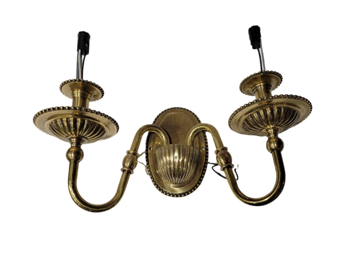 Traditional Brass Double Arm Wall Sconce – 14 ½" Wide