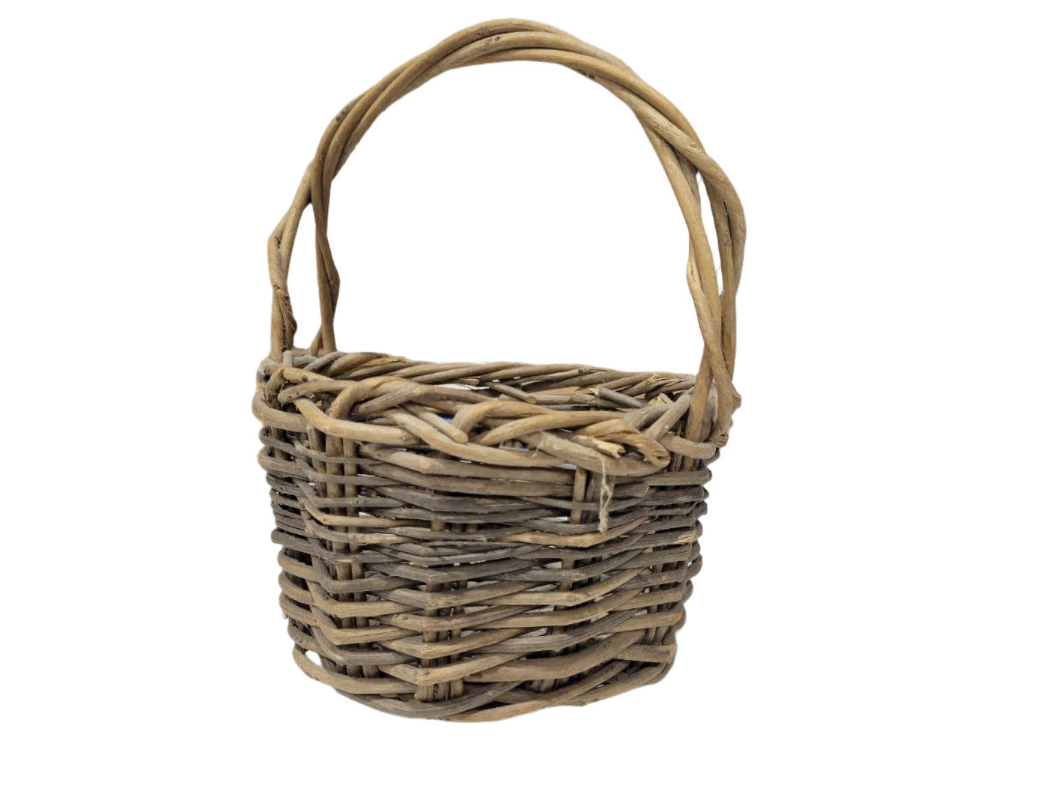 Rustic Handwoven Willow Basket with Handle