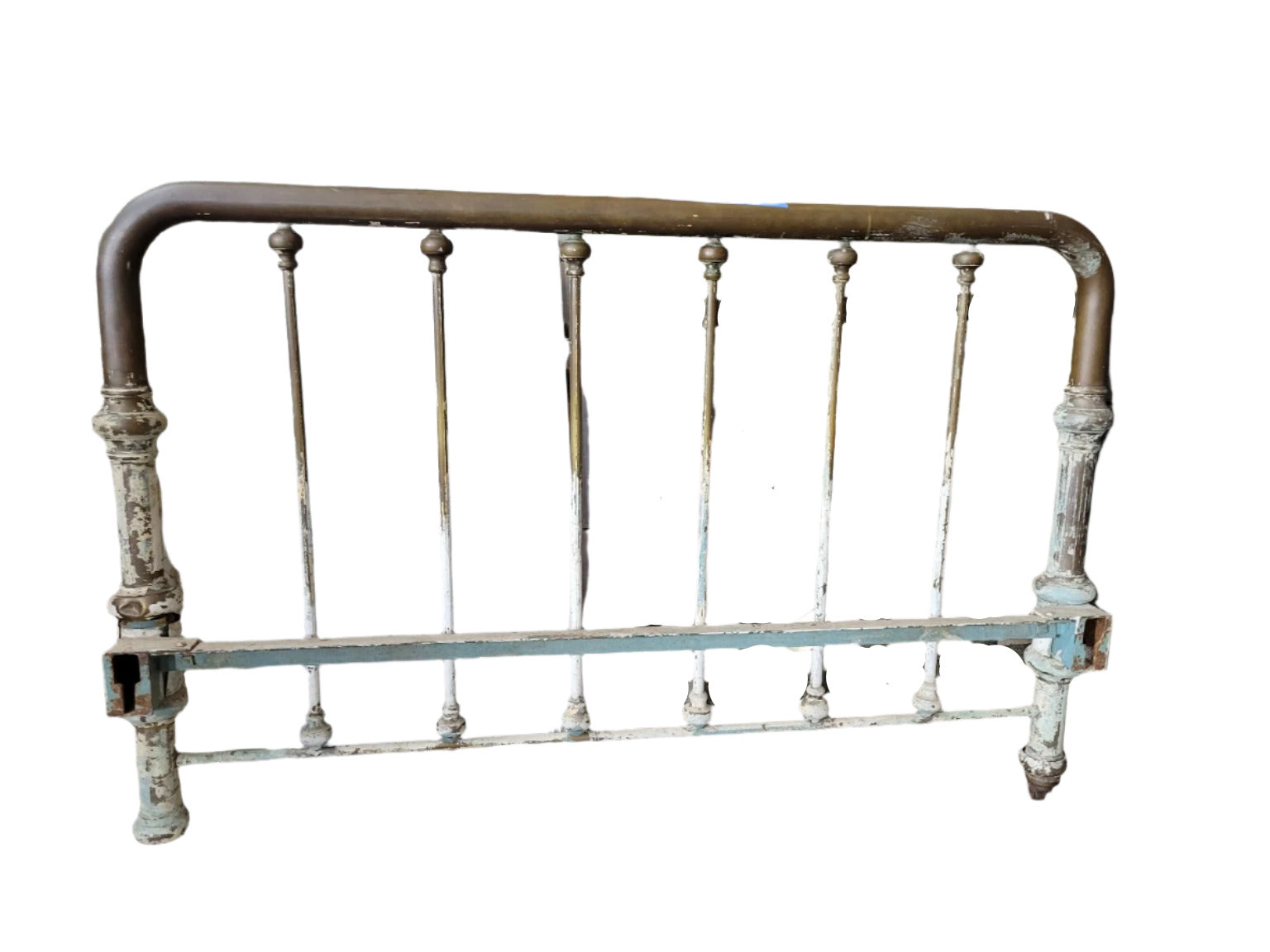 Antique Brass & Iron Headboard – Full Size, Salvaged Architectural Piece