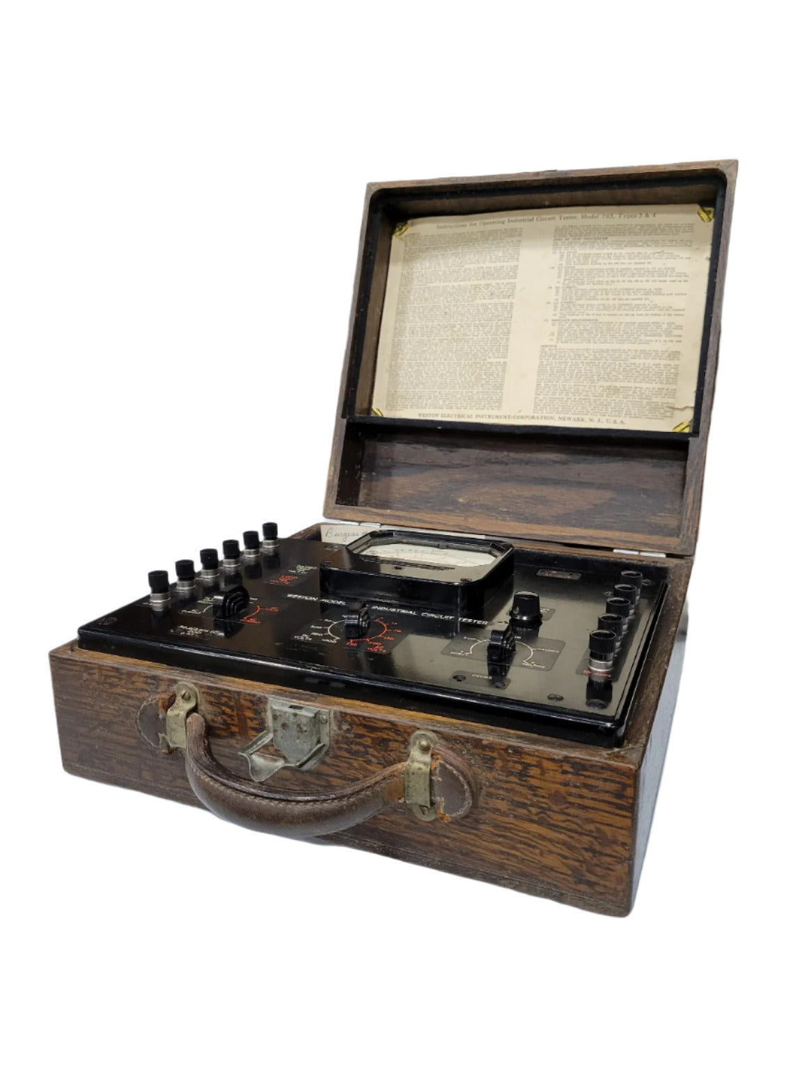 Weston Model 785 Industrial Circuit Tester in Oak Carrying Case