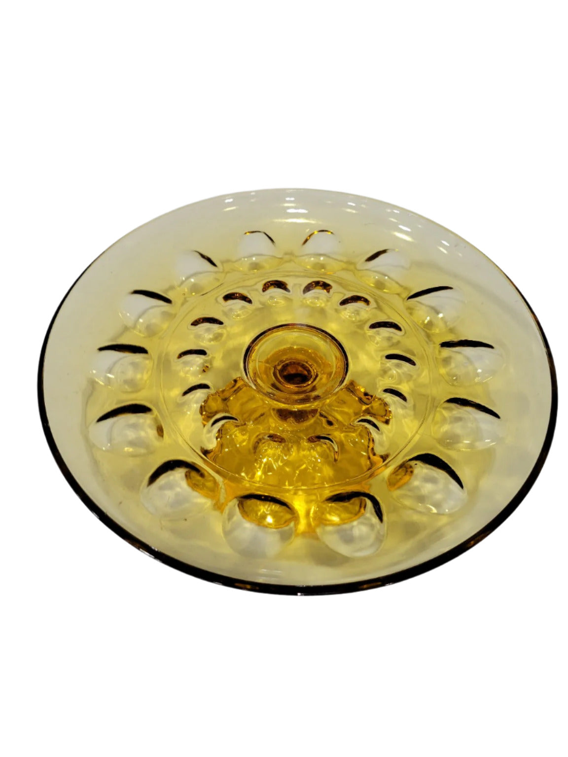 Amber Glass Pedestal Cake Stand – 9 ¾" Diameter