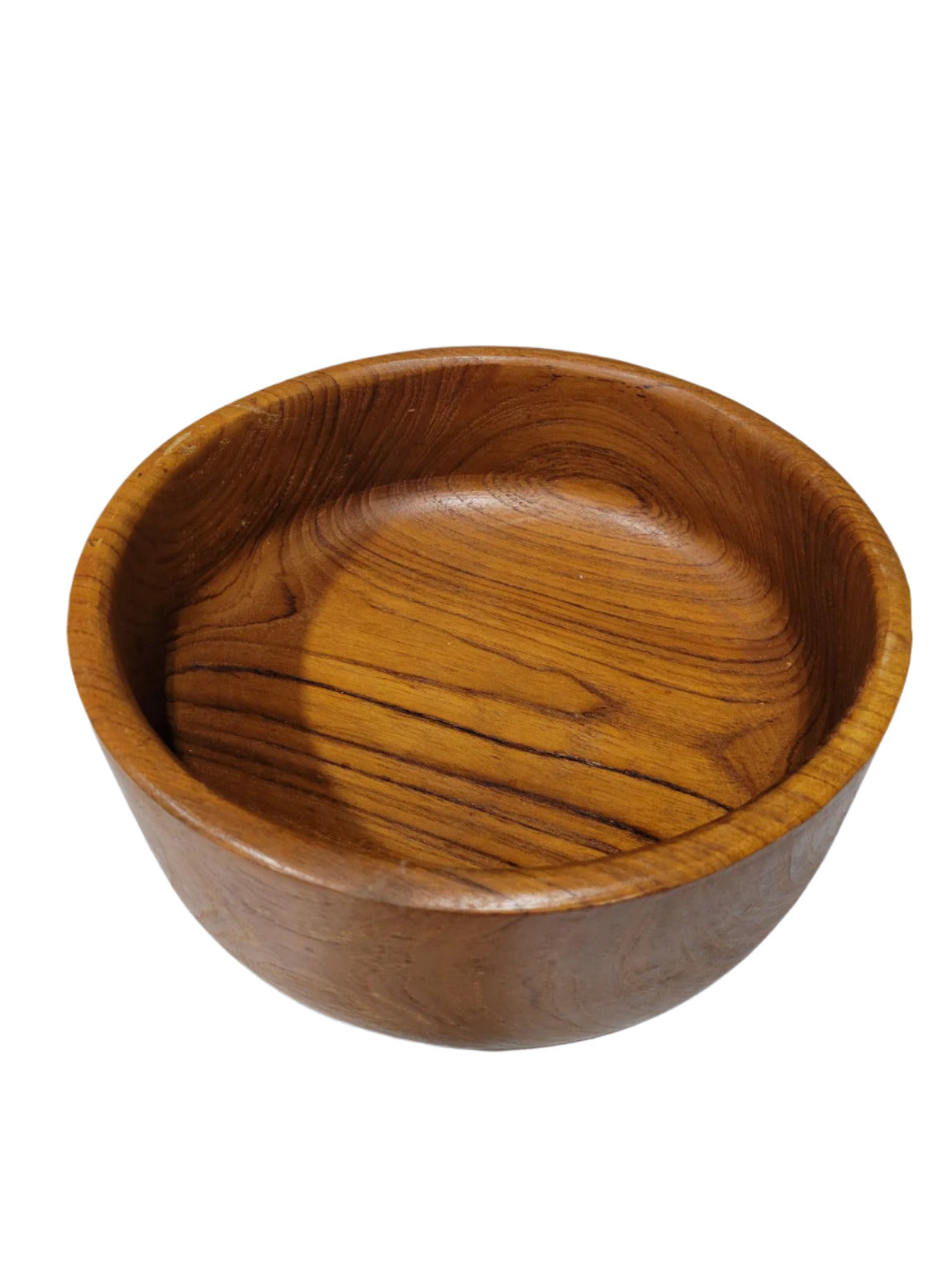 Hand-Turned Mid-Century Teak Bowl – 9 ⅞" Diameter