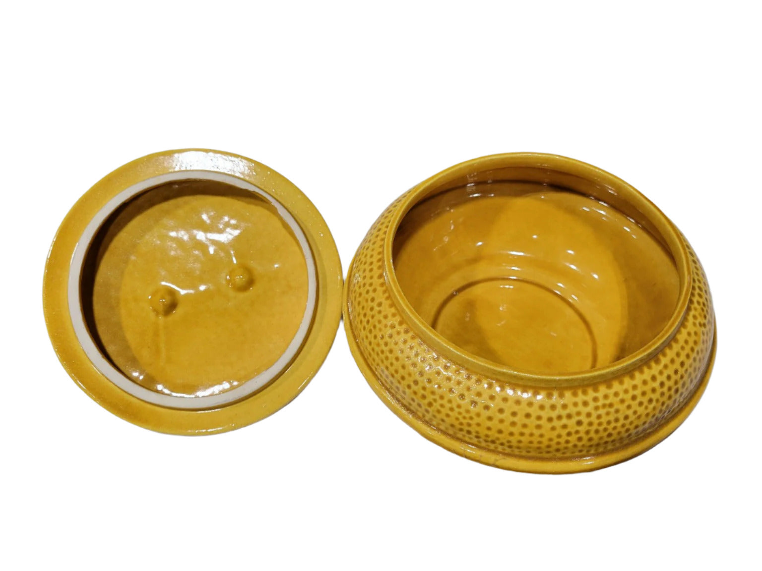 Vintage California Pottery Lidded Jar – CT 70 Mustard Yellow