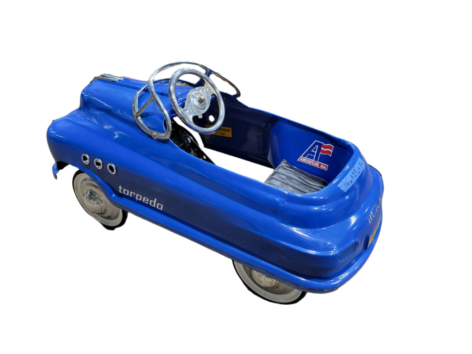 Restored 1950s Blue Buick Torpedo Pedal Car – Ameri-Flag Repro