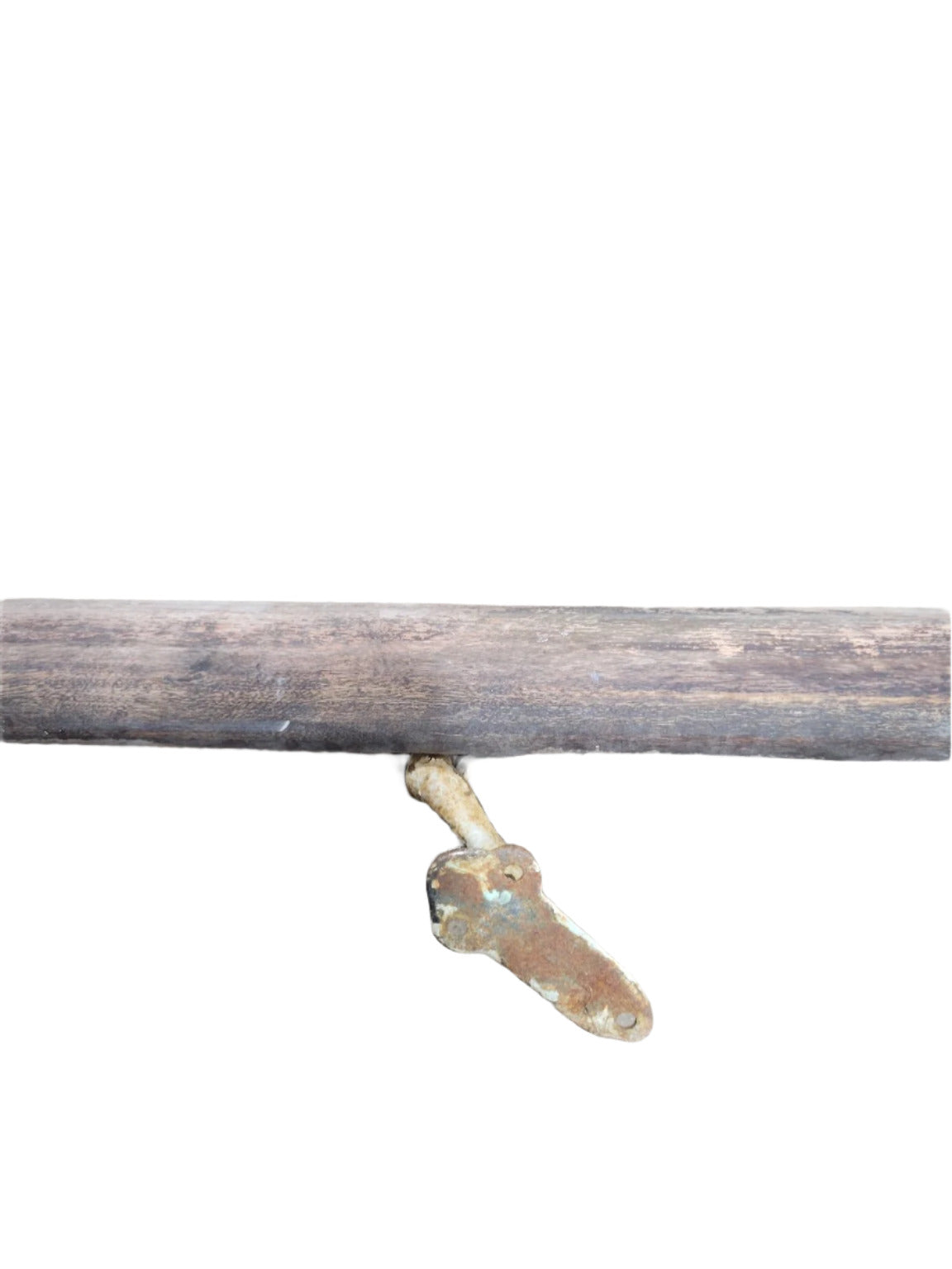Antique Salvaged Wood Stair Railing with Cast Iron Bracket – 165 ⅝"