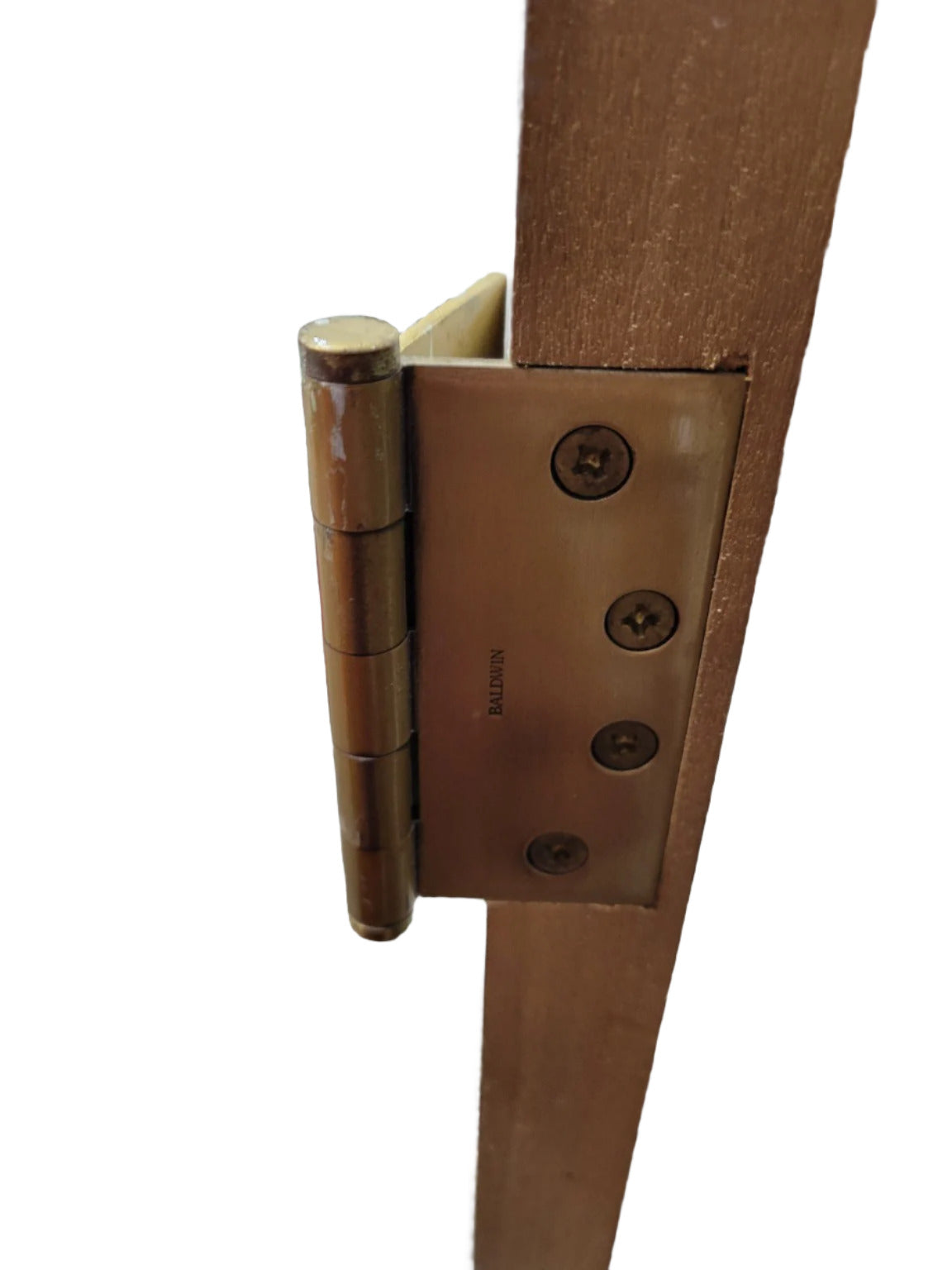 Single Cottage-Style Vertical Panel Wood Door – Two-Tone Finish with Mixed Knobs