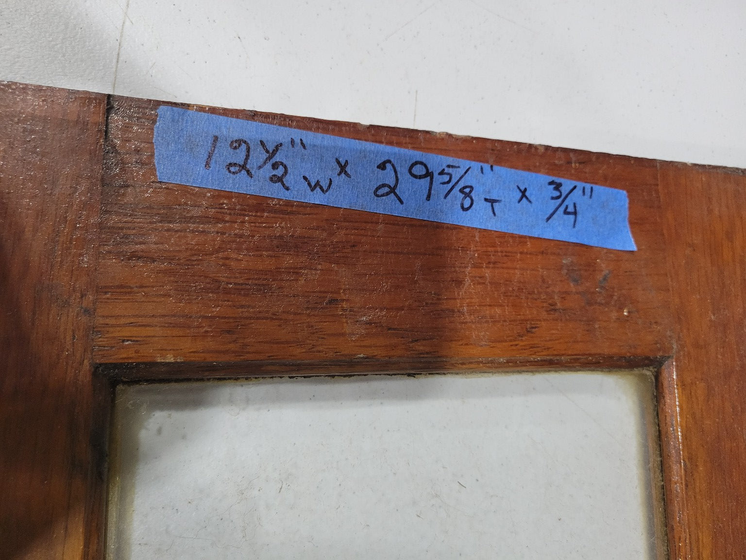 Pair of Antique Oak Cabinet Doors with Glass Panels