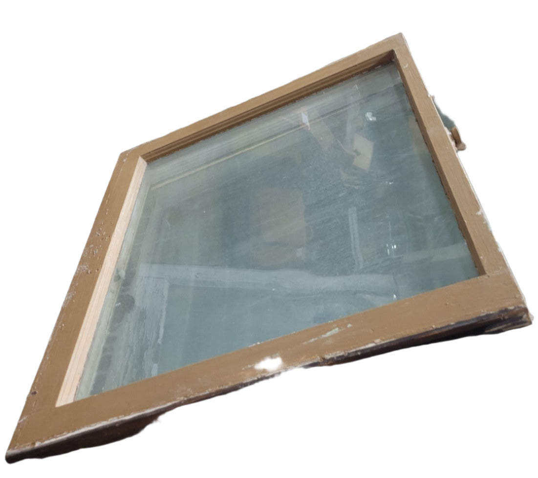 Reclaimed Wood Window Sash with Clear Glass – White & Tan Mixed Frames