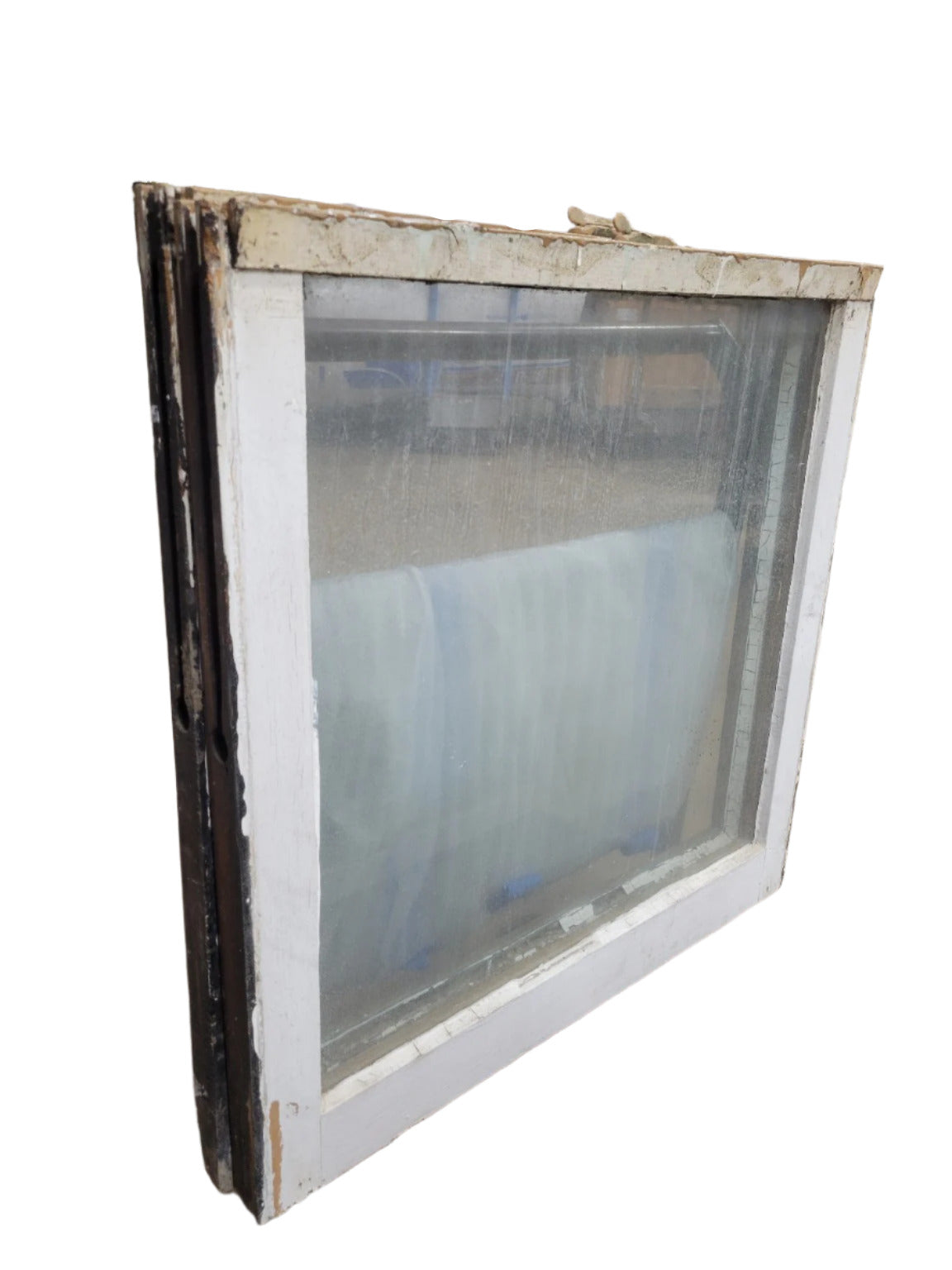 Reclaimed Wood Window Sash with Clear Glass – White & Tan Mixed Frames