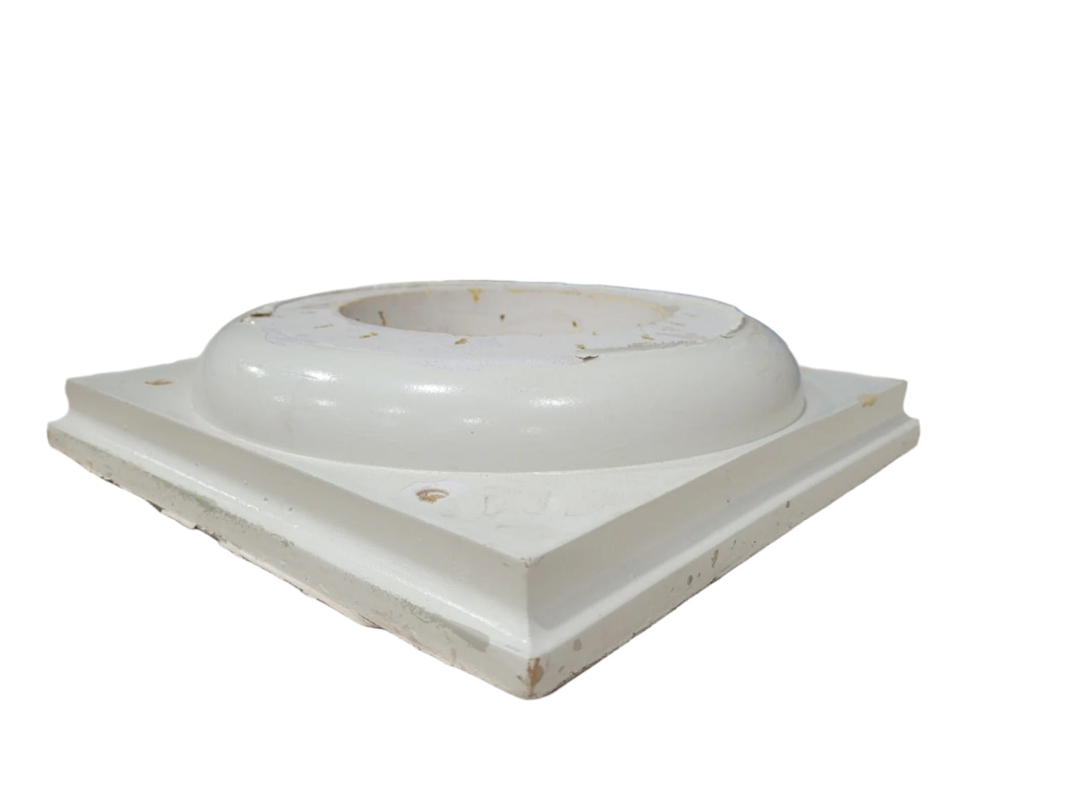 Painted Foam & Wood Architectural Column with Base Plate and Plinth